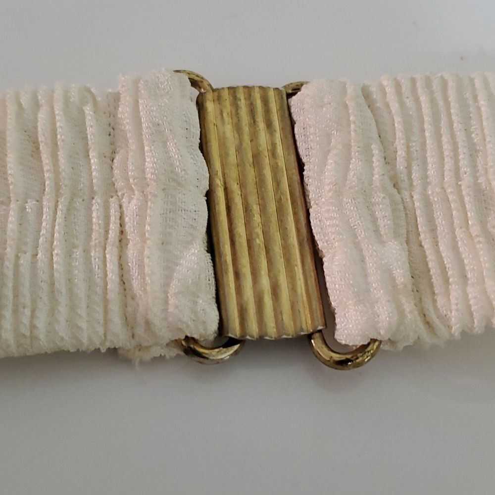 Great vintage cloth weaved belt. White. Silver and gold. Will go with everything - Picture 4 of 5